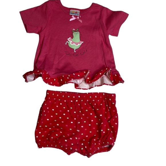 Carter's Other - Carter’s Girl Baby 9-12M Pink Polka Dot Pear Twirl Two Piece Set
